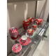 Pip Studio Love Birds red-pink, porcelánová dóza 1,9l
