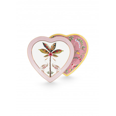Pip Studio La Majorelle sada 2 talířků ve tvaru srdce, růžové