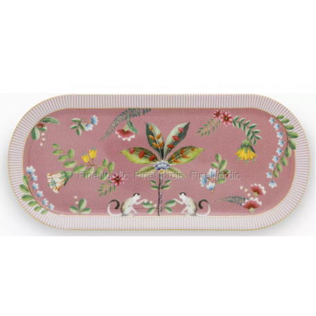 Pip Studio La Majorelle podlouhlý talíř 33,3x15,5cm, růžový